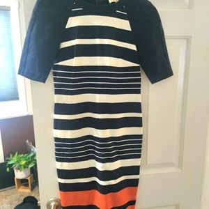 Michael kors blue white striped with orange